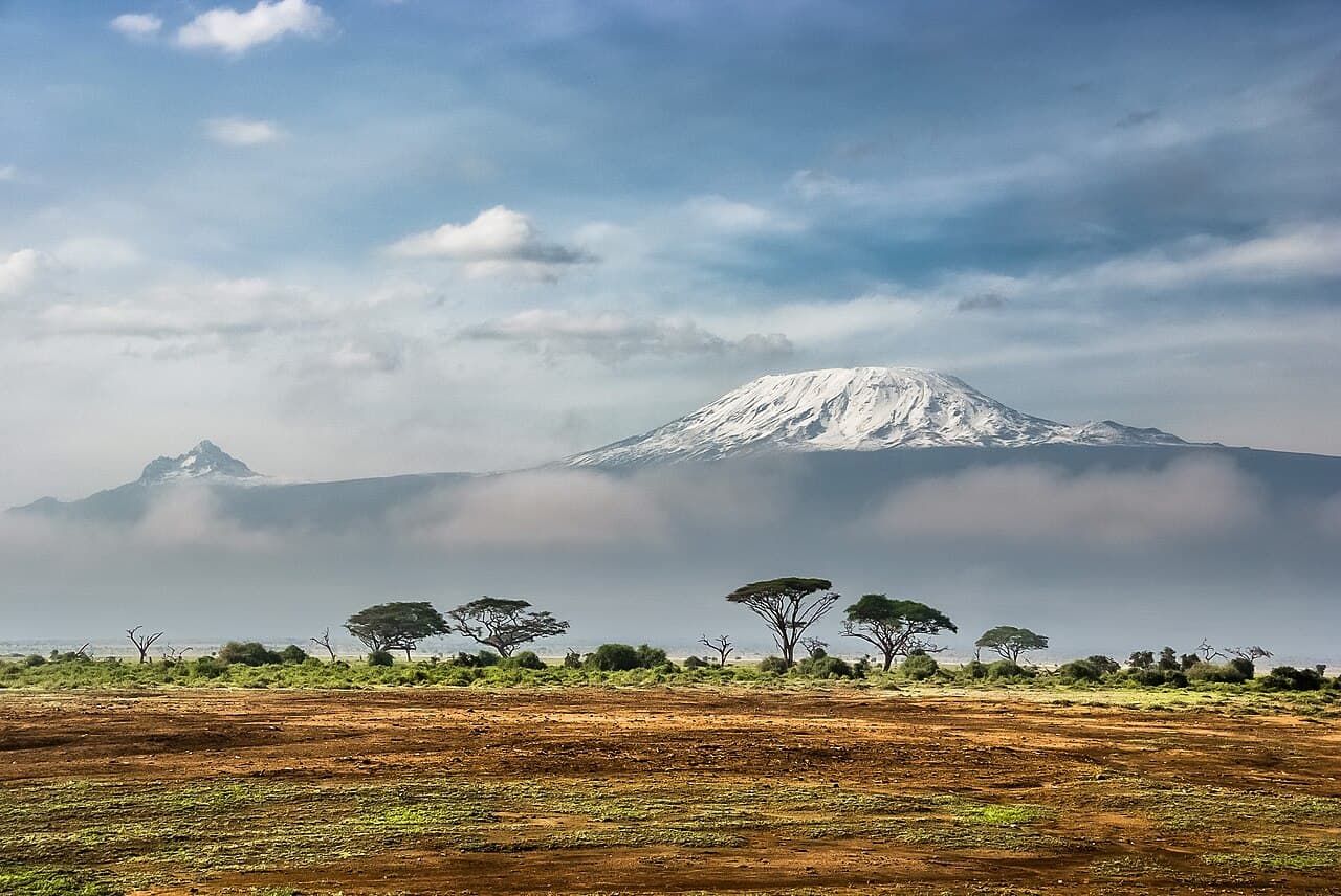 Mount Kilimanjaro rising beyond the Amboseli landscape